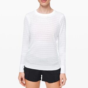 Lululemon Breeze long sleeve vented white top size 10
